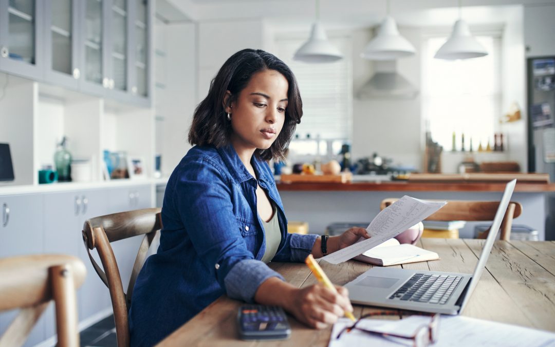 A young woman getting her home business up and running